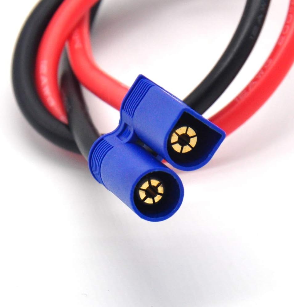 Padarsey EC5 Connector to 4mm Bullet Banana Plugs Battery Charge Lead Adapter 12AWG Silicone Wire Cable 11.8 inch (300mm) 2 Pack,Black - Image 3