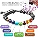 Adjustable 7 Chakra Healing Diffuser Bracelet with Real Stones and Volcanic Lava, Mala Meditation Bracelet - Men's and Women's Religious Jewelry - Wrap, Stretch, Charm Bracelets