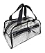 Rough Enough NFL Stadium Approved Durable Fashion Clear Travel Toiletry Bag Transparent Makeup Case Cosmetic Pouch Bathroom Accessories Beach Shower Holder with Handle for Women Home Sport Outdoor