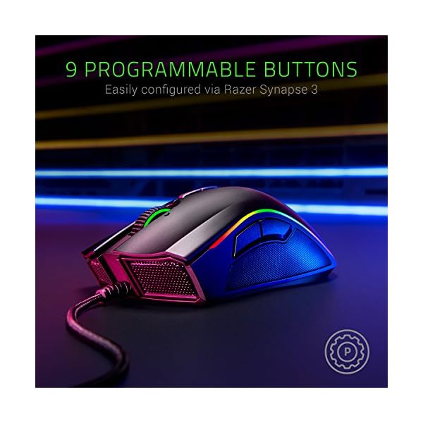 Razer Mamba Elite Gaming Mouse with 16.000 DPI 5G Optical Sensor, 9 Programmable Buttons, Ergonomic Form Factor, Powered…