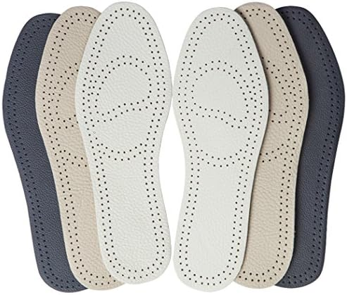 Bellcon Shoe Pad Leather Insole Thin Inserts for Mens Full Length Cushion Boot Pads with Odor Control for Unisex Adults (3 Pairs/Mens US 10-10.5)