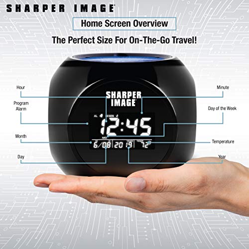 SHARPER IMAGE Sound Machine Alarm Clock with Stars Projection, 6 Nature