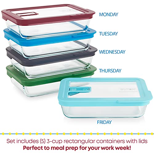 Pyrex 10Pc Single Rectangular Glass Food Storage Container With