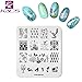 KADS 7 Pcs Nail Art Stamping Plates Flower Butterfly Ocean Star Print Manicure Templates with Stamper