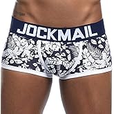 JOCKMAIL Men's Cotton Briefs Boxer Short Underwear Sexy Hot Leaf Printed Low Rise Men's Panties Sport Trunk