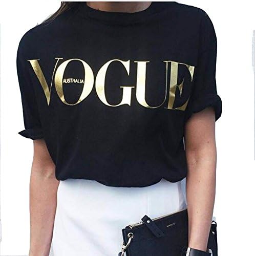 Women Summer VOGUE Printed T-shirt Casual Tops Tee Shirt