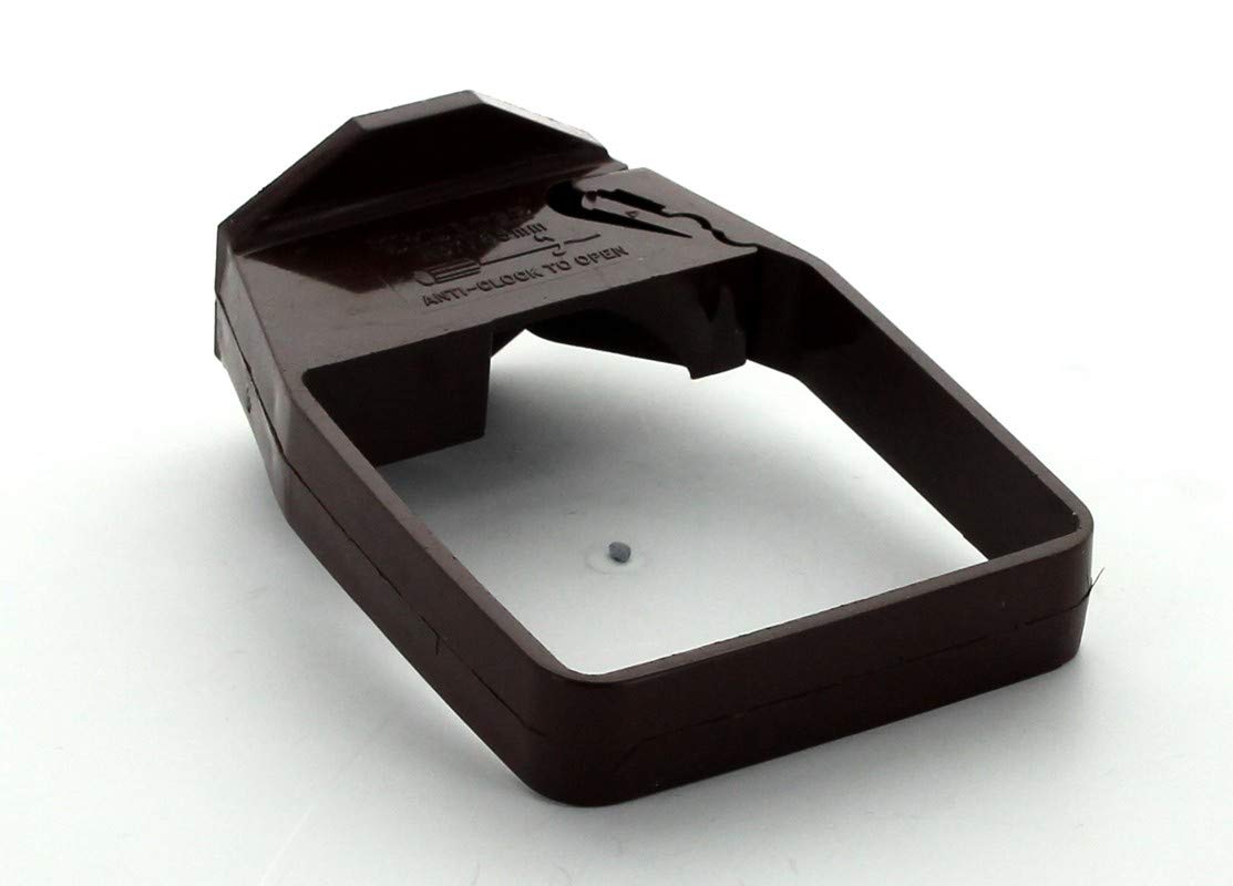 Pack of 2 x Brown VR371 Hunter Squareflo Square Downpipe 1 Screw Fix Bracket 65mm