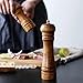 Wood Pepper Grinder Hand Operated Pepper Mills With Ceramic Core Adjustable Grinder 8 Inch - 1 Piece With Matching Stand