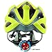 GoMax Aero Adult Safety Helmet Adjustable Road Cycling Mountain Bike Bicycle Helmet Ultralight Inner Padding Chin Protector and visor w/ Rear LED Tail Light adjust (Neon Lime with LED, Large)