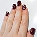False Nails Bling Art French Fake Matte Gel Glitter Polished Squoval 24 Acrylic Medium Tips Glue (Red, Brown)
