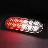 VSLED 12 LED Red-White Light 16-Flashing Mode Car Truck Warning Caution Emergency Construction Strobe LED LightBar