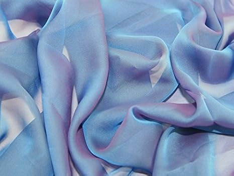Kleiderstoff, kationisches Chiffon, blau-lila, Meterware