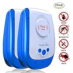 Ultrasonic Pest Control Repellent - Plug in Electric Pest Reject- Pack of 2 Home Pest Control for Mice Rats Mouse Mosquito Spiders Raches and Other Insects Environment-friendly-PLAN LIFE