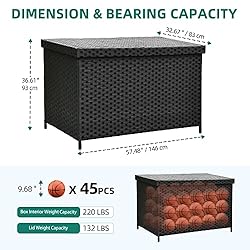 YITAHOME 230 Gallon Wicker Deck Box, XXL