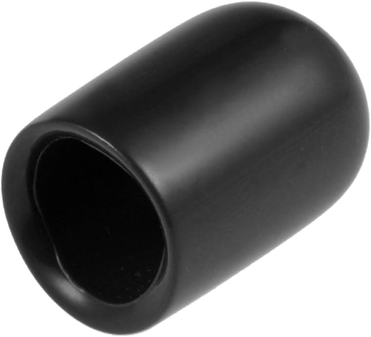 sourcing map 20pcs Rubber End Caps 5/16"(8mm) ID Vinyl Round Tube Bolt Cap Cover Thread Protectors Black