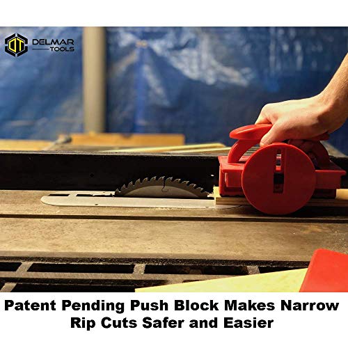 Delmar Tools Push Block For Table Saws, Makes Narrow Rip Cuts Safe And Easy, Helps Prevent Kickback