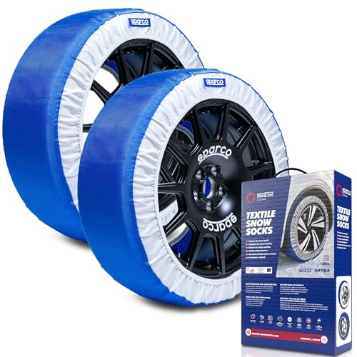 Sparco Textile Snow Chains Model Artika Size L. Silent and Vibration-Free. Quick and Easy Installation. EN-16662-1 and OENORM V5121 Certified. ABS Compatible