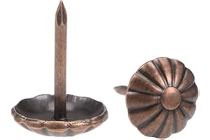 uxcell Upholstery Nails Tacks 11mm Dia Round Head Antique Push Pins Copper Tone for Furniture Sofa Headboards, 20 Pcs