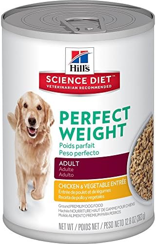Hill's Science Diet Adult Perfect Weight Chicken &amp; Vegetables Premium Dog Food, 12.8 oz, 12 count