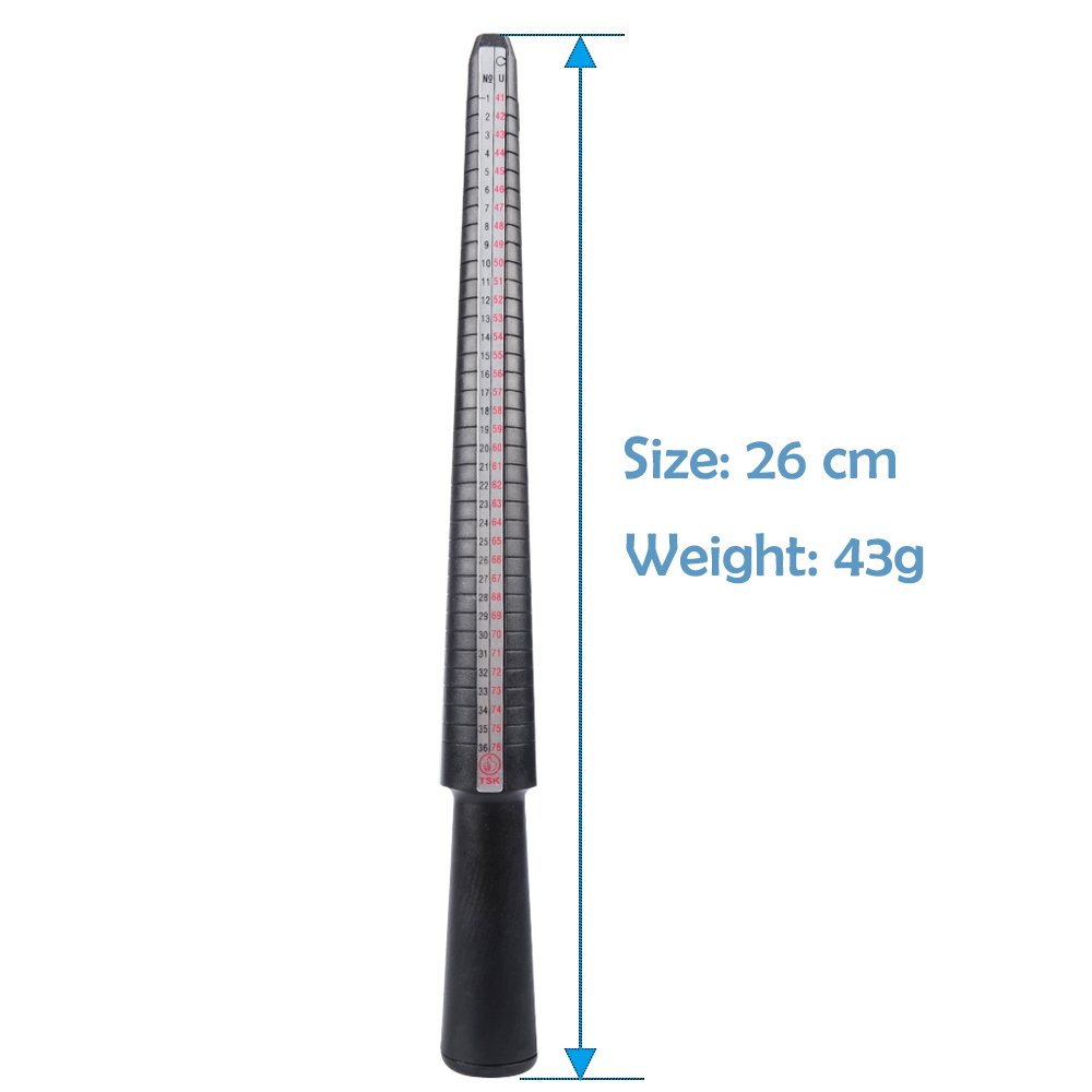 SHiZAK UK Ring Mandrel Sizer Finger Sizing Measuring Stick Plastic with Ring Sizer Guage Set of 26 Pcs Circle Models