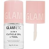 Glamnetic 2-in-1 Cuticle Oil - Nourishing Serum &amp; Pusher | 0.31oz | Hyaluronic acid cuticle serum for women. Overnight nourishing treatment. 2-in-1 oil and pusher for healthy nails