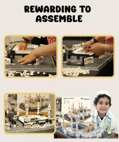 Mecca Mosque Building Blocks Set - 2291 Pieces World-Famous Islamic Architecture Model Kit, Large Micro Construction Set, STEM Educational Toy Gift for Adults & Kids