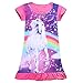 2Bunnies Girls Unicorn Star Rainbow Print Nightgown Nightie Princess Night Dresses