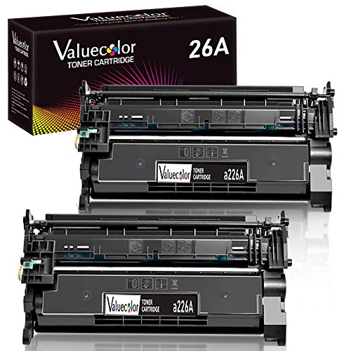 ValueColor Compatible Toner Cartridge Replacement for HP 26A CF226A Used in Laserjet Pro M402dn M402n M402d M402dw M402dne 402dn Laserjet Pro MFP M426dw M426dn M426fdw M426fdn 426 Printer (2 Black)
