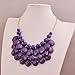 Jane Stone Fashion Bubble Layered Necklace Floating Teardrop Collar Statement Jewelry for Women(Fn0580-Purple)