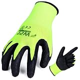 FWPP GL008003L12 Latex Coated Work Gloves Pack of 12Pairs Large Fluorescence Yellow