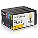 Kingjet Compatible 952 Ink Cartridge Replacements for HP 952 XL 952XL High Yield for OfficeJet Pro 8710 8720 7720 7740 8740 8715 8730 8210 Printer Ink (4-Pack)