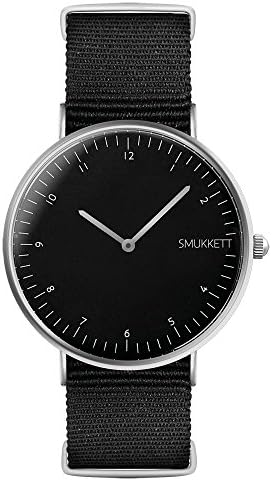 Smuk Flat Velcro Watch Men and Ladies 'Bracelet with Vegan Nato Nylon Suede Smooth, Suede or Leather Watch Strap in 8, 10 & 12 mm All Black Rose Gold/Silver/Black or White (See Models)