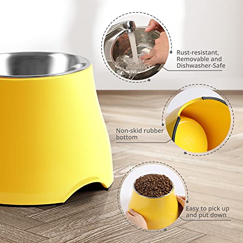 Yoken Elevated Dog Bowls With Stand - Anti-Slip Raised Feeder For Large & Medium Dogs, Stainless Steel Bowls