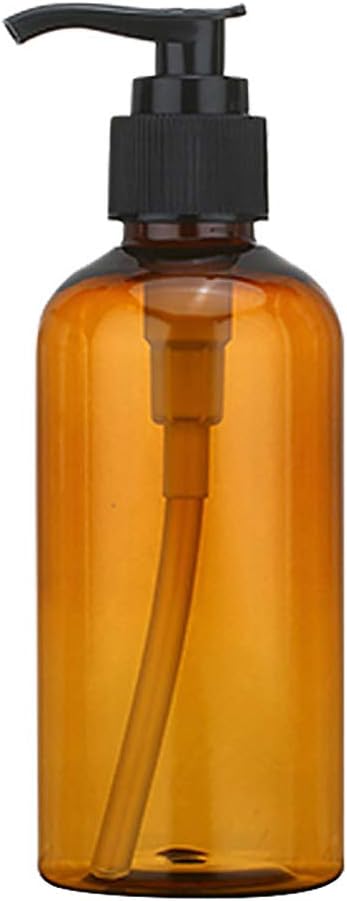 hearsbeauty 100/150/200ml Plastic Lotion Shampoo Shower Gel Refillable Dispenser Bottle Container Brown 100ml