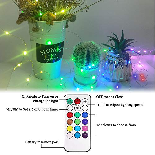 Tencoz Guirnalda Luces 10M 100 LED, Cadena de Luces LED USB Exteriores Interiores IP44 impermeable, Luces LED de Colores para Decoración Navidad Fiestas Bodas Jardin Habitacion(vistoso)