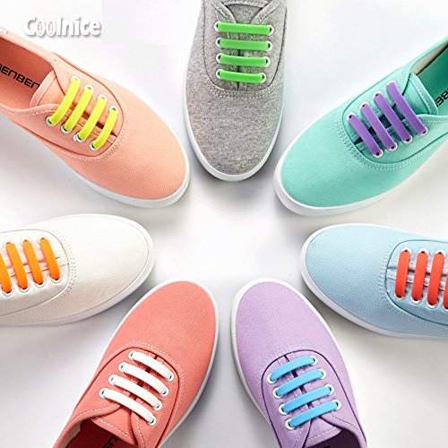 Shackcom No Tie Flat Shoelaces 4 Pack For Kids, Men & Women | Waterproof & Stretchy Silicone Tieless Shoe Laces | For Athletic & Dress Shoes, Hiking Boots & More | Eliminate Loose Shoelace Accidents - Thumbnail 6