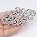 EVER FAITH Austrian Crystal Wedding Party Accessories 3.7 Inch Bridal Flower Ribbon Brooch for Women