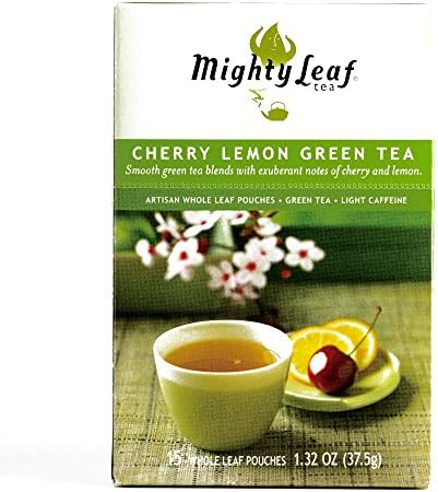 Mighty Tea Leaf Cherry Lemon Green Tea 15 Count 12 oz each (5 Items Per Order)