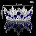 Vintage Rhinestones Crystal Crown for Women Wedding Bridal Tiara Flower Crown Hair Accessories (gold-blue)
