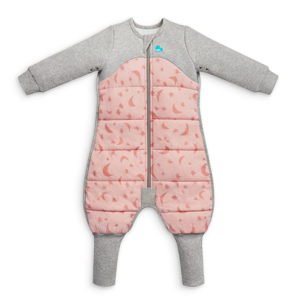 Love To Dream Sleep Suit Warm with Legs, 4-5 years, Pink, 2.5 Tog for Cool Temperatures (16-20°C), Short Sleeve, Light Wearable Blanket, Machine Washable Cotton, Made for Movement with Grip Pads