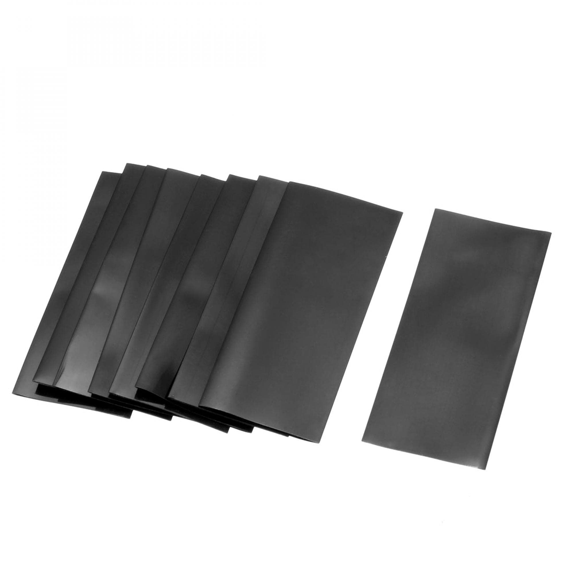 sourcing map 50pcs 23mm Flat PVC Heat Shrink Tubing Battery Wrap 53mm Length for AA Battery Black