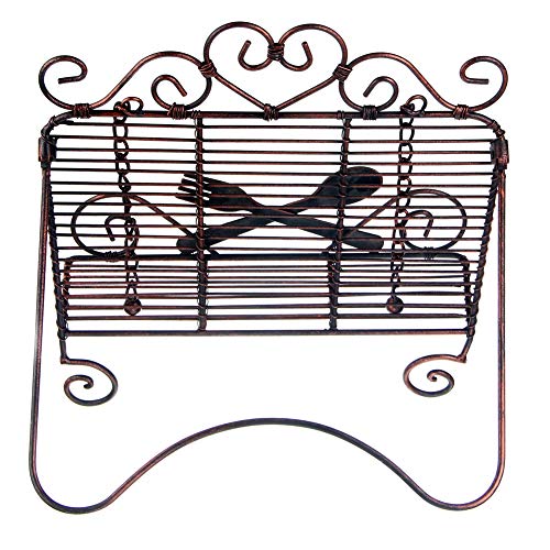 Kitchen Cookbook Holder Reading Rest Cookbook Stand Holder Foldable Tablet Cook Book Stand Bookrest with Adjustable Backing & Elegant Pattern (FBA-SPJ02-Bronze) - Thumbnail 4