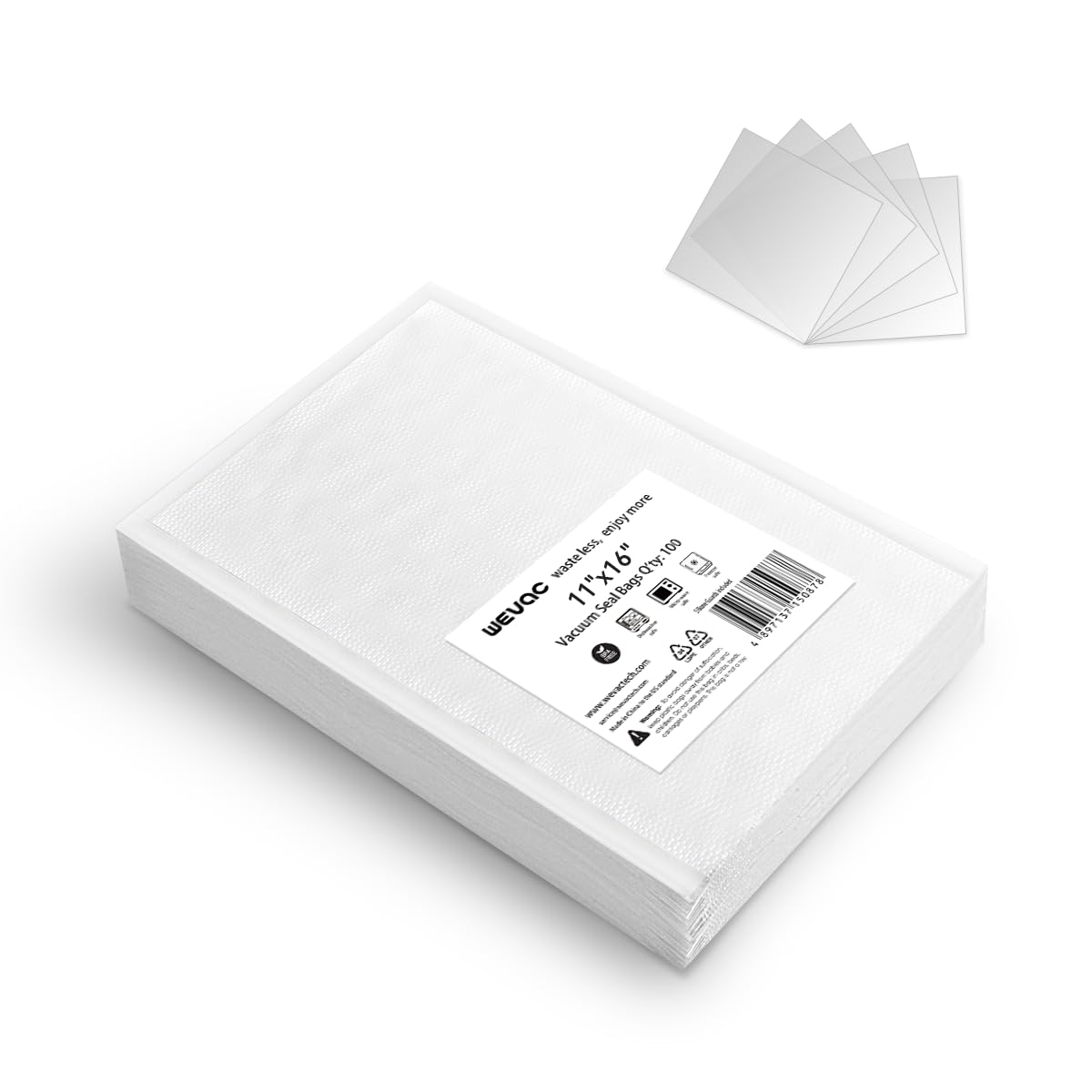 Photo 1 of [2024 Q4] 11" x 16" Vacuum Sealer Bags, 100 Count-Ideal for Food Storage, Sous Vide, and Meal Prep, Keep Food Fresh and Nutrients, Wevac Lite