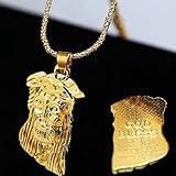 Big Sale!2015 New Hip Hop Jesus Christ Necklace 24 K Gold Men Jewelry Eastern Corridor