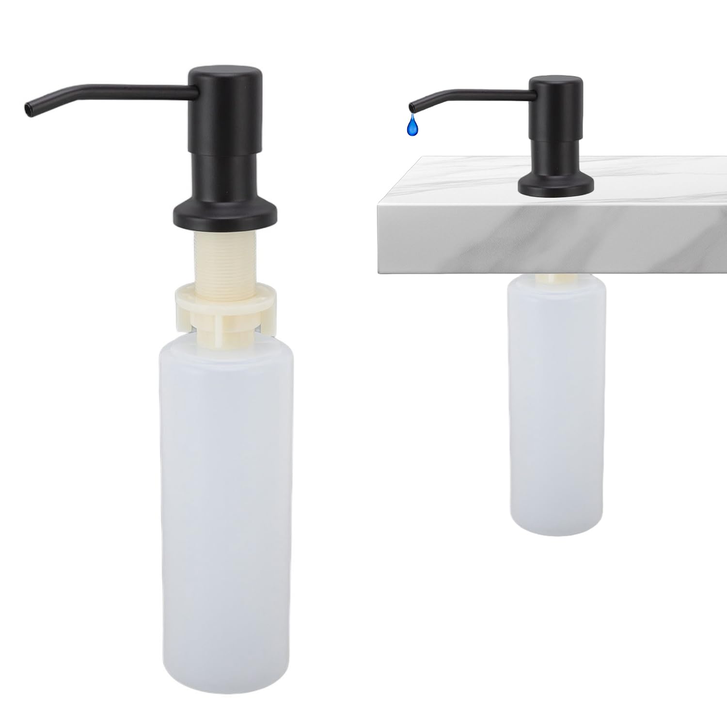 Tissting 300ml Kitchen Sink Soap Dispenser With 360° Rotation Nozzle - Durable 304 Stainless Steel Soap Dispenser For Kitchen And Bathroom Countertops 10.5cm/4.1 Inches