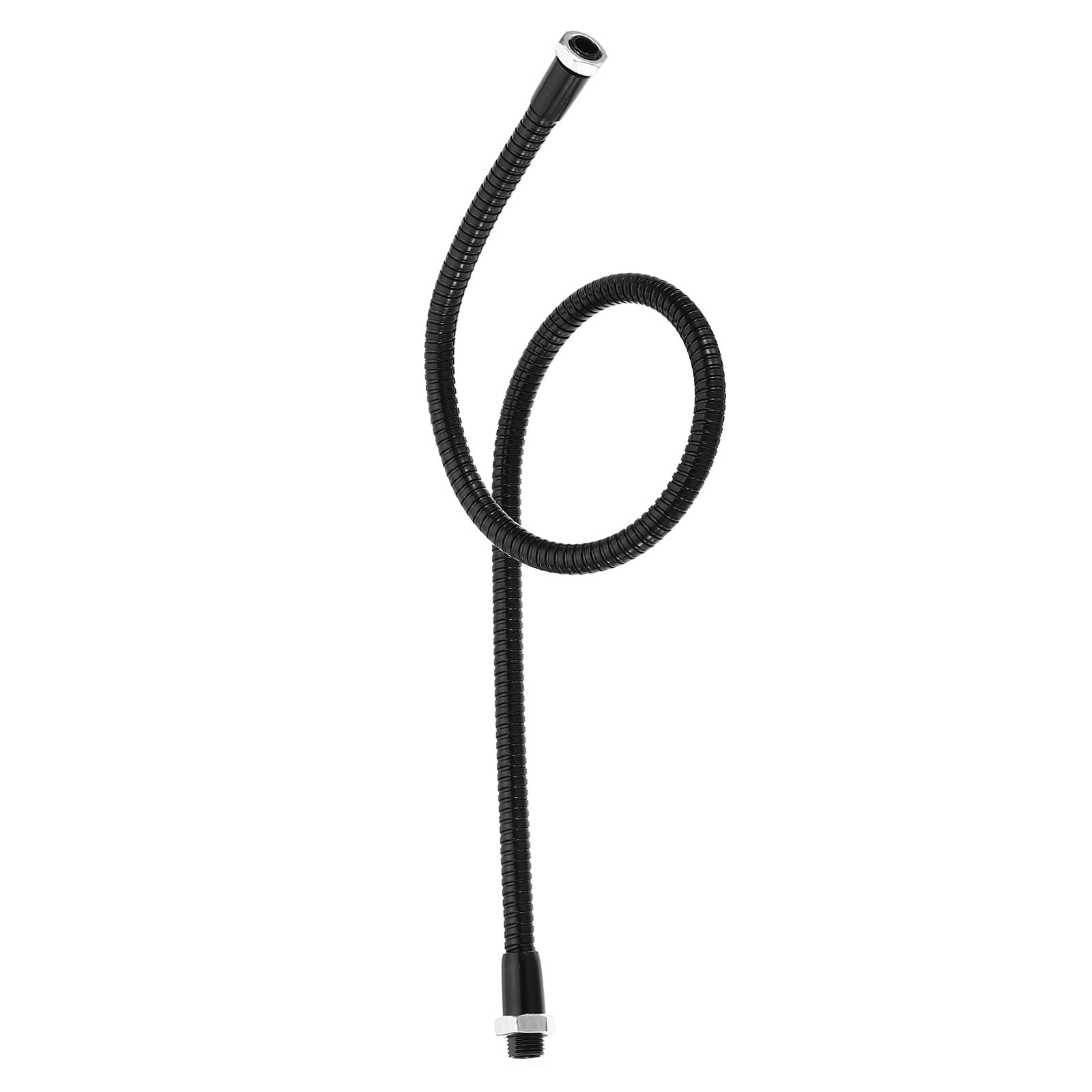 PATIKIL 19.7" Universal Gooseneck Hose, 1 Pcs M10 to M8 Fine Thread Bendable Metal Hose Flexible Arm Tube Extension for DIY Equipment, Black 8mm Dia.