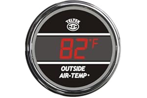 TELTEK USA Auto Thermometer Gauge for Kenworth 2006+ - Bezel: Chrome - LED Color: Red