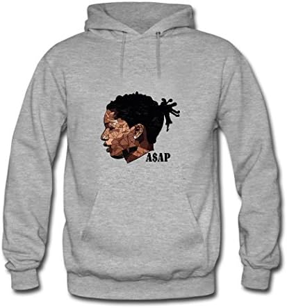 AsAP Mob Rocky Head men's printed hoodies t shirt Grey Large