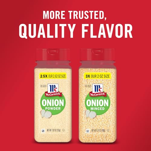 MCCORMICK ONION POWDER, NON GMO, MADE WITH FRESH, WHOLE, ONIONS, FOR BRINGING CONSISTENT ONION FLAVOR TO MEALS & RECIPES, 7.62 OZ