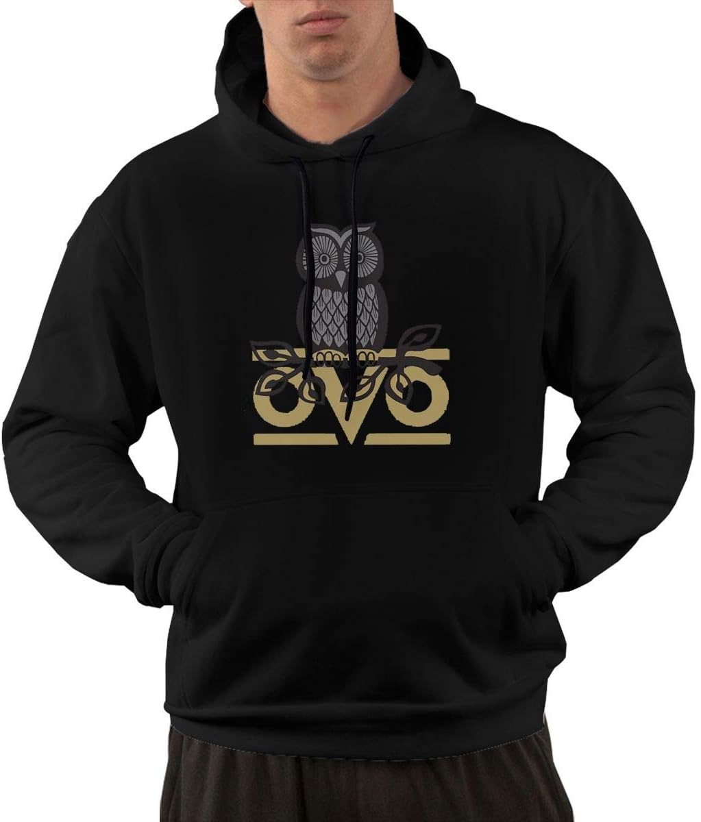 WillieTravis OVO Owl Men's Semi-Circular Soft Hooded Sweatshirt